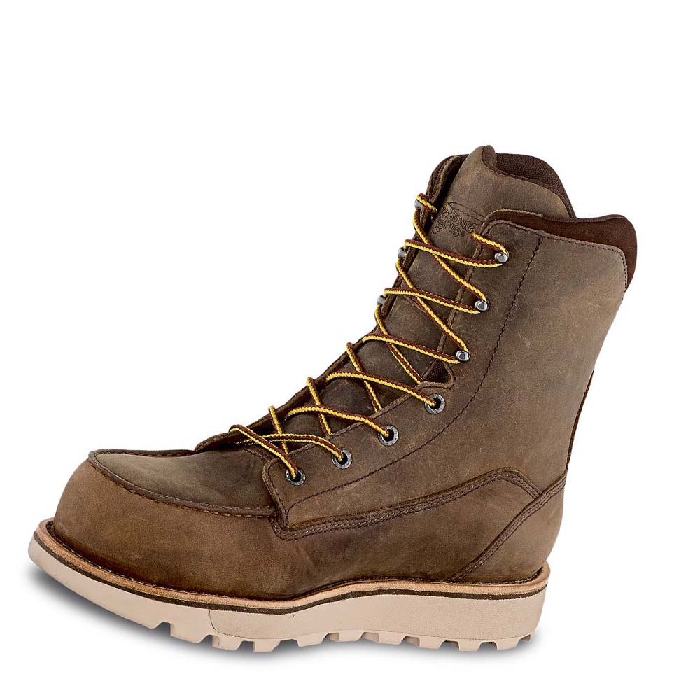 Red Wing Traction Tred Lite 8-inch Safety Toe Men's Waterproof Boots Brown | ZA 55PJJ